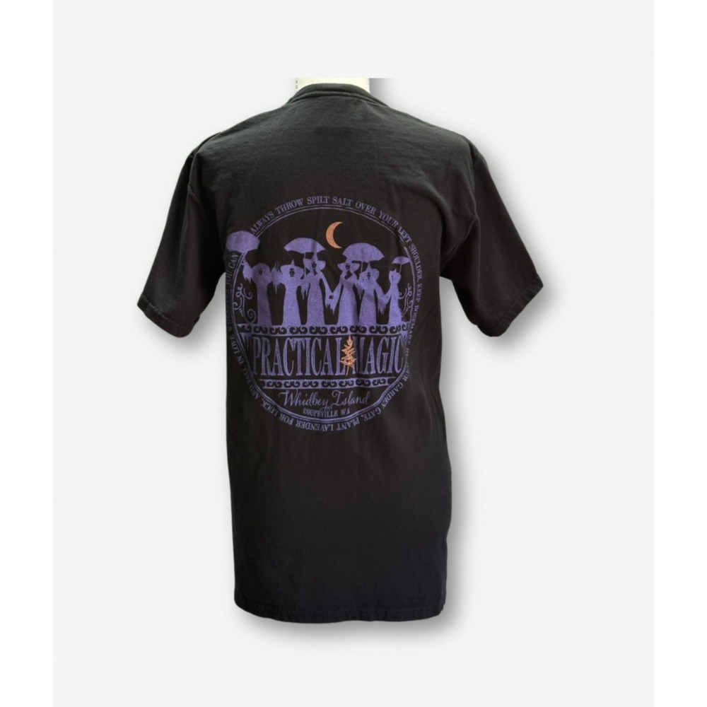 Practical Magic Coupeville WA Witchy Graphic T Shirt Black Purple Size S